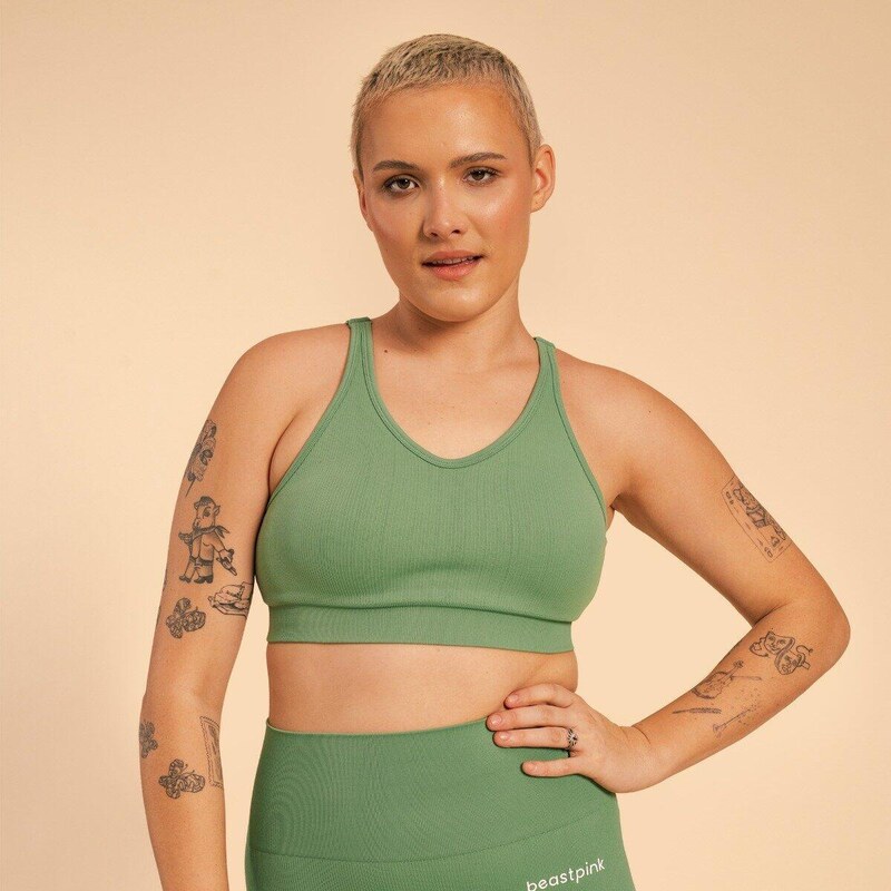 BEASTPINK Sportovní podprsenka Hyper Olivine