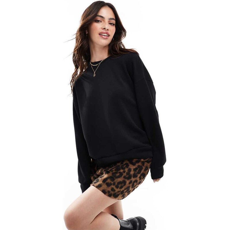 Stradivarius soft touch sweatshirt in black 113619874