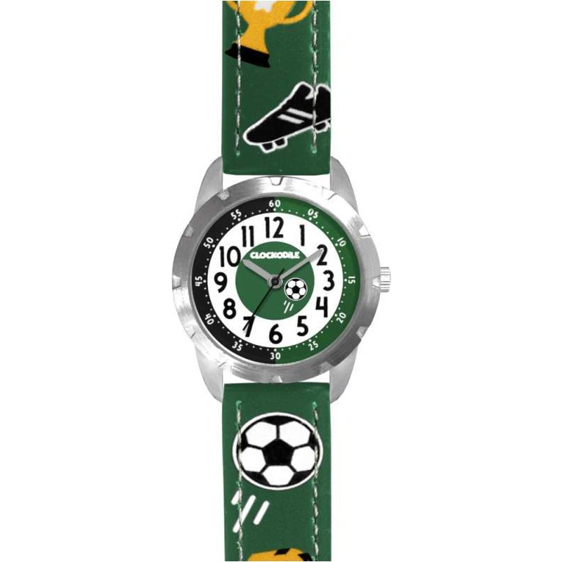 CLOCKODILE Svítící zelené chlapecké hodinky FOTBAL zelené
