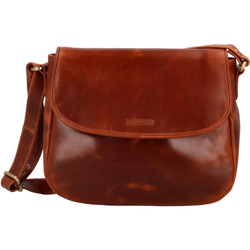 Dámská kožená crossbody kabelka koňaková - Bellugio Zolyx koňak