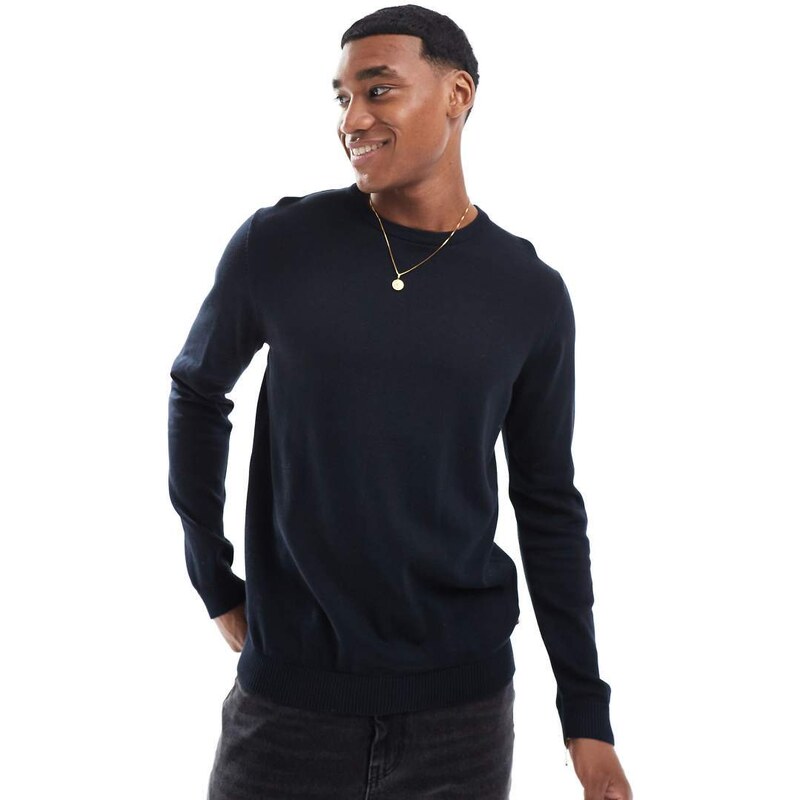 Jack & Jones crew neck jumper in navy