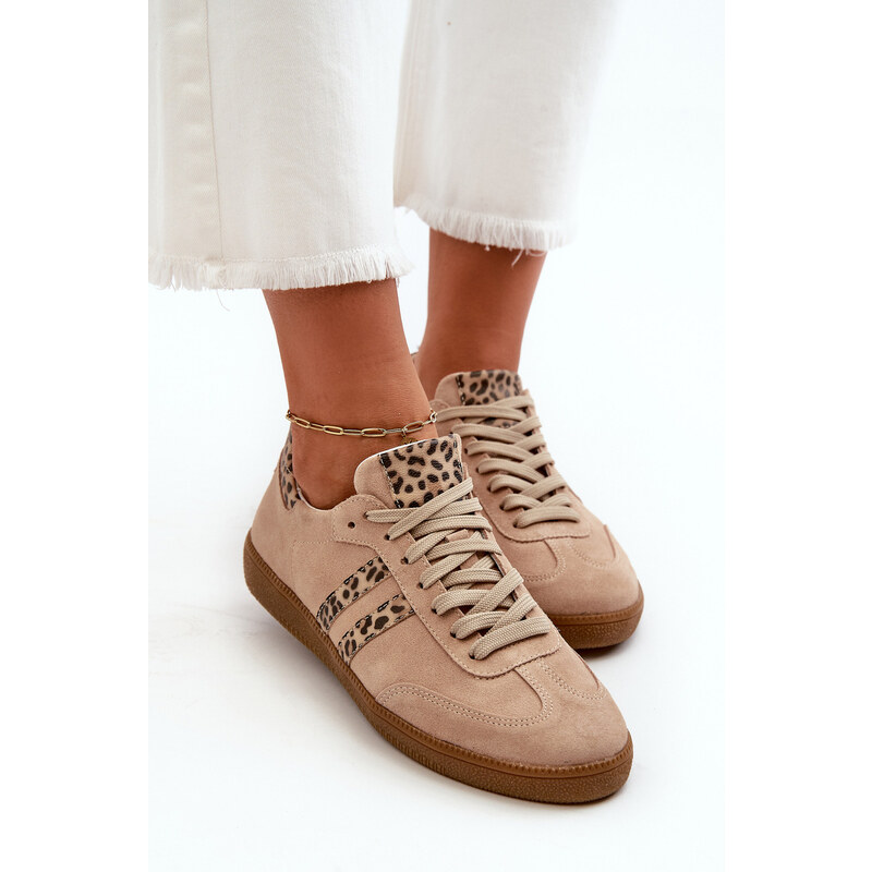 Zazoo N1068 Semišové Nízké Dámské Tenisky Beige