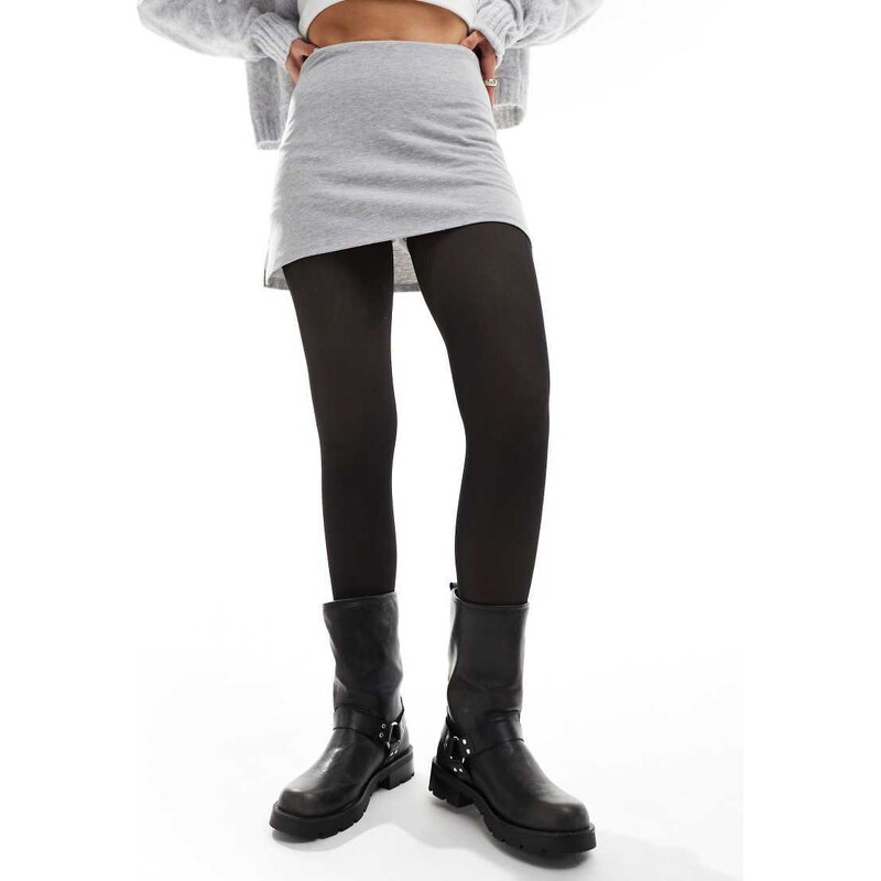 Pieces fleece lined tights in black 100139943