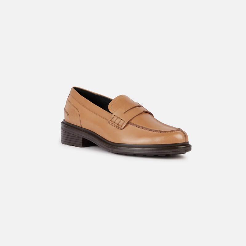 Světle hnědé dámské mokasíny Geox Walk Pleasure - Dámské