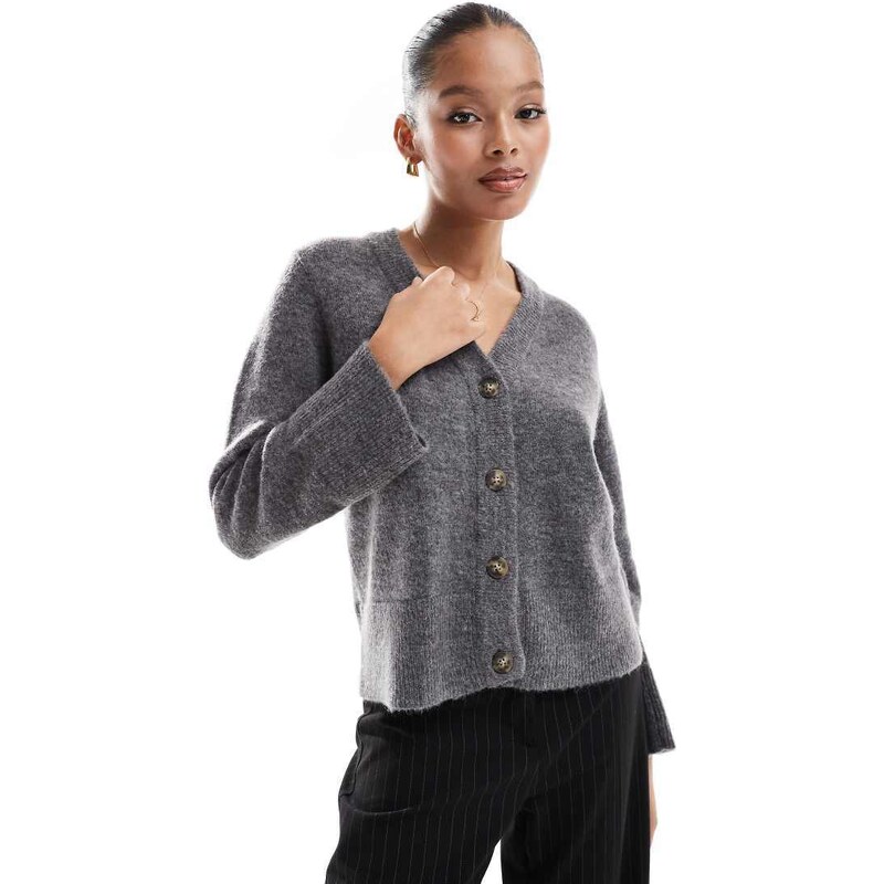 Selected cardigan in grey 100122483