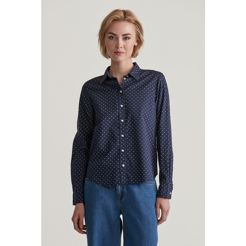 KOŠILE GANT REG DOT PRINT CTN VOILE SHIRT EVENING BLUE