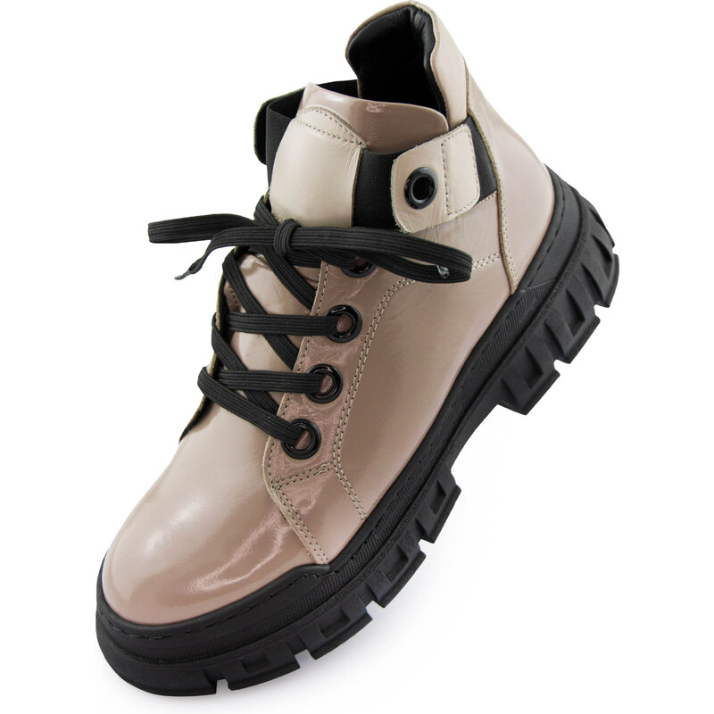 Dámské kožené boty NELL 157 Beige 39 99371924