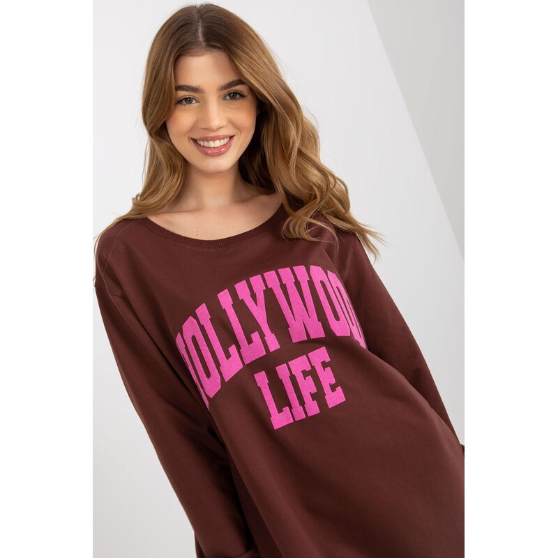 MladaModa Mikina s prodlouženou zádí a nápisem Hollywood Life