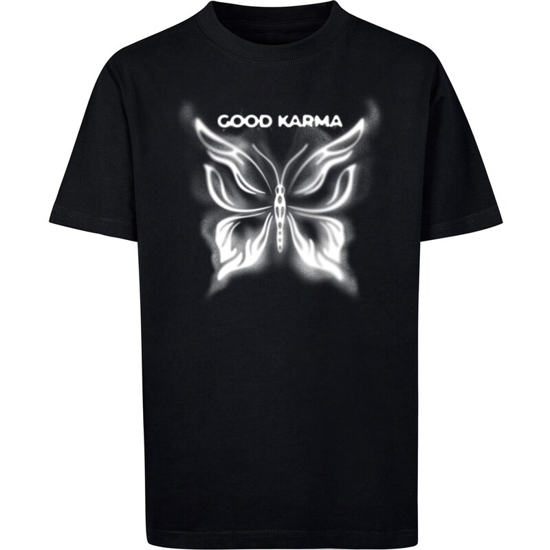 Mister Tee Chlapecké tričko Good Karma Butterfly černé