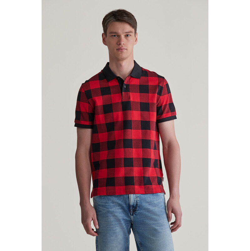 POLOKOŠILE GANT JACQUARD SS POLO BRIGHT RED
