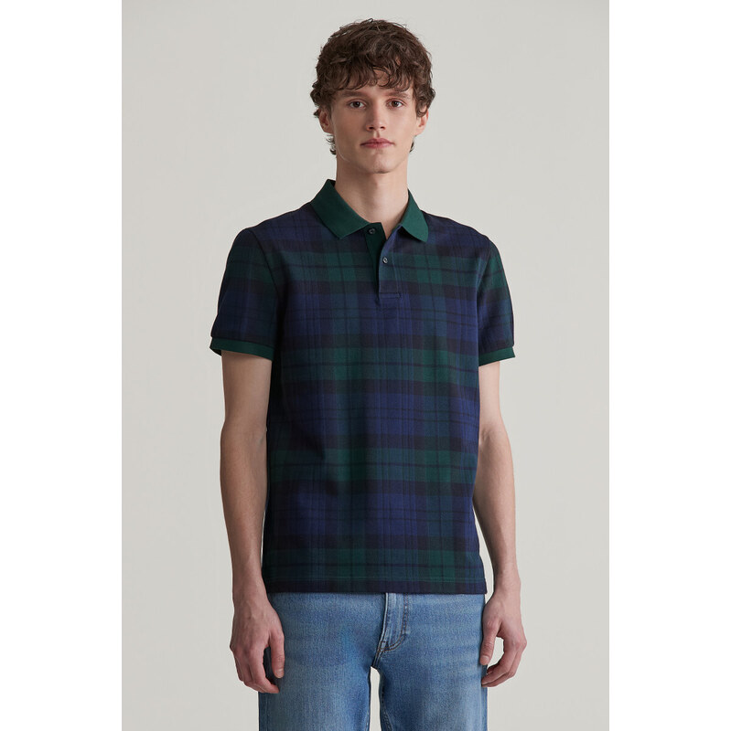 POLOKOŠILE GANT JACQUARD SS POLO TARTAN GREEN