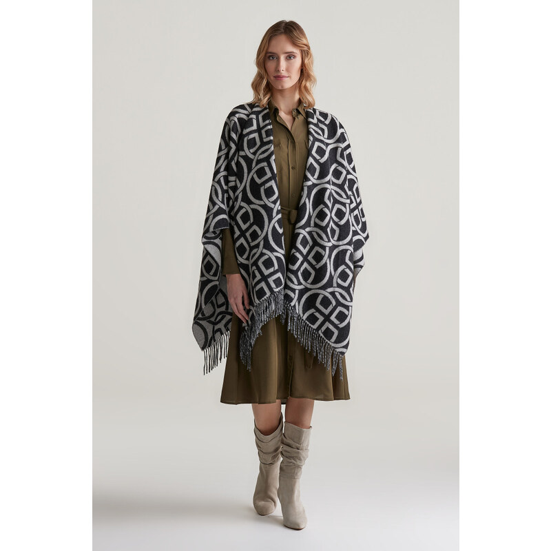 PONČO GANT G PATTERN PONCHO BLACK 99405505