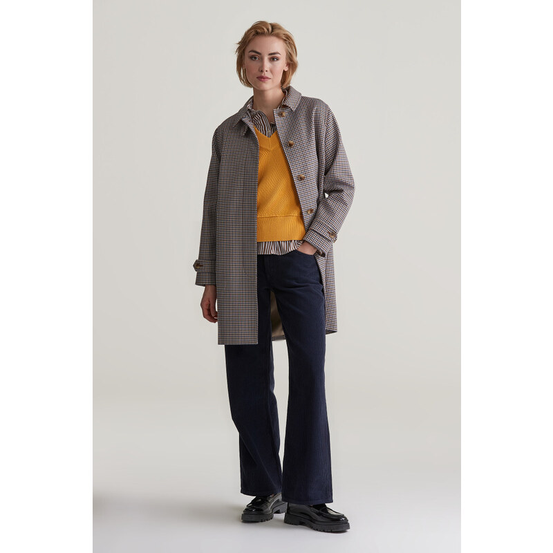 KABÁT GANT MINI CHECKED CAR COAT CACAO