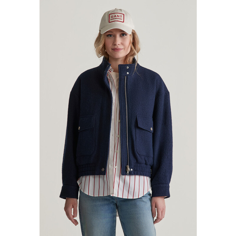 BUNDA GANT WOOL HARRINGTON JACKET EVENING BLUE