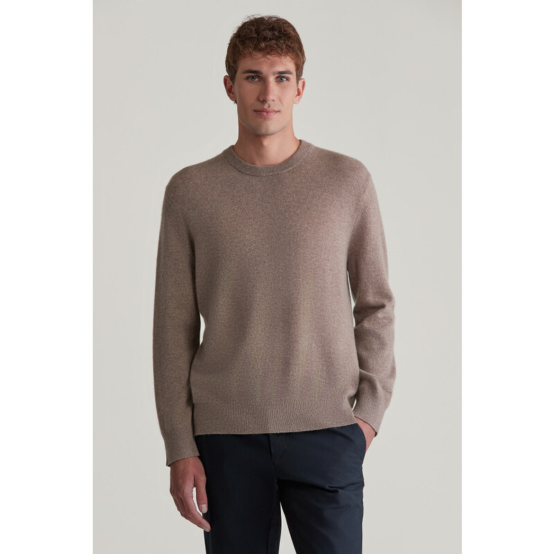 SVETR GANT CASHMERE C-NECK KHAKI MEL