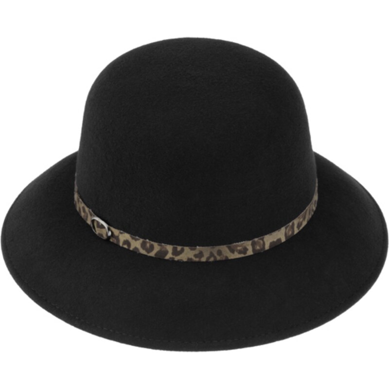 Dámský černý plstěný Cloche - Fiebig