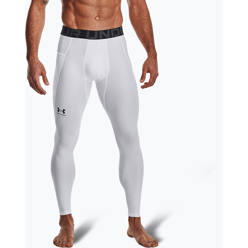 Pánské fitness legíny Under Armour HeatGear white/black