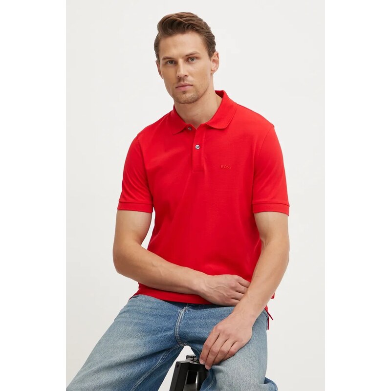 Bavlněné polo tričko BOSS Pallas