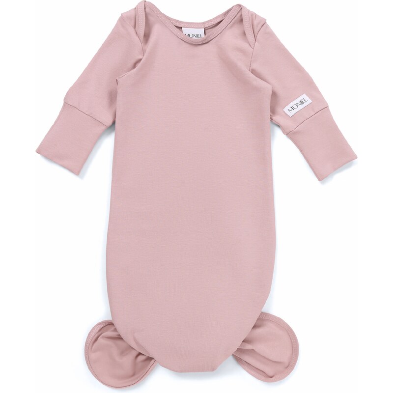 Moniel Novorozenecké body s uzlem Pastel růžová