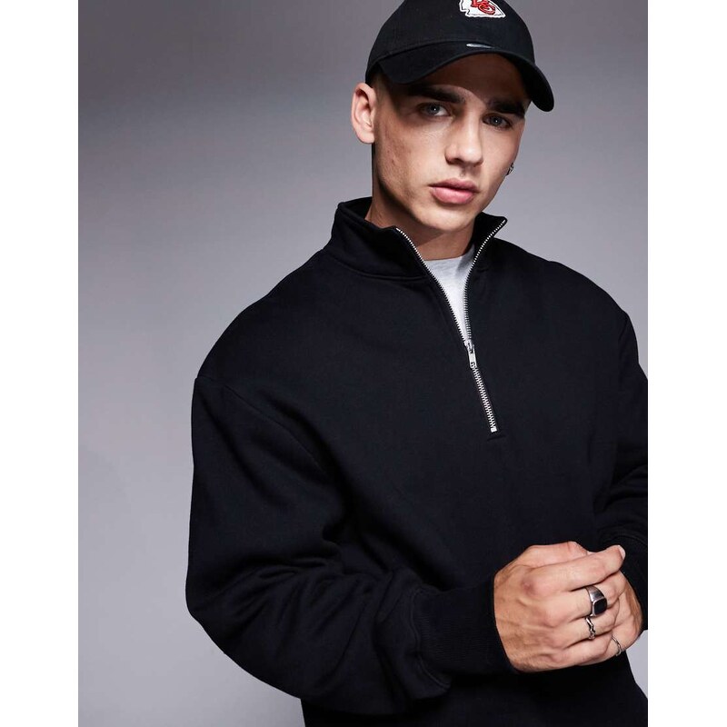 ASOS DESIGN premium heavyweight oversized quarter zip sweatshirt