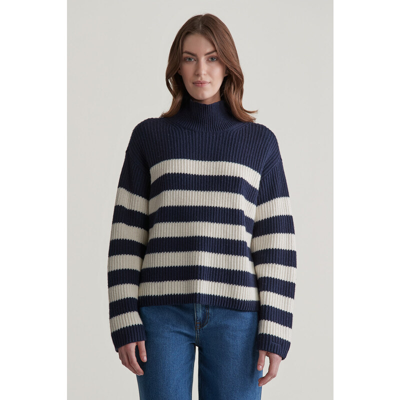 SVETR GANT BRETON STAND COLLAR EVENING BLUE 99502078