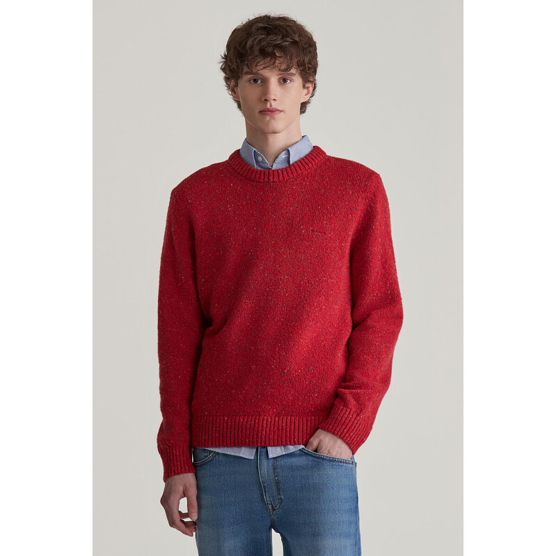 SVETR GANT NEPS WOOL C-NECK BRIGHT RED