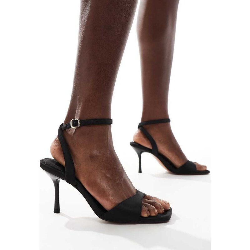 ASOS DESIGN Hollow barely there heeled sandals in black 100119057