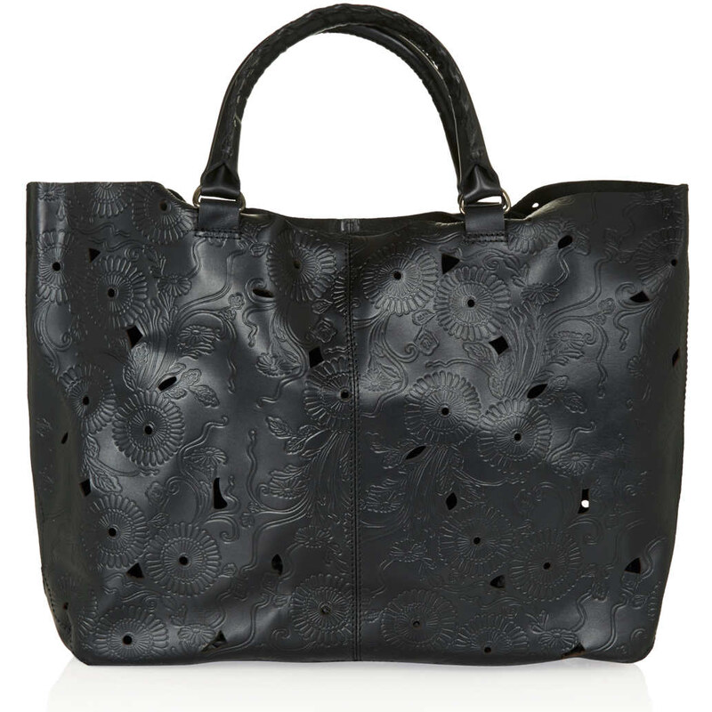 Topshop Leather Cutwork Tote