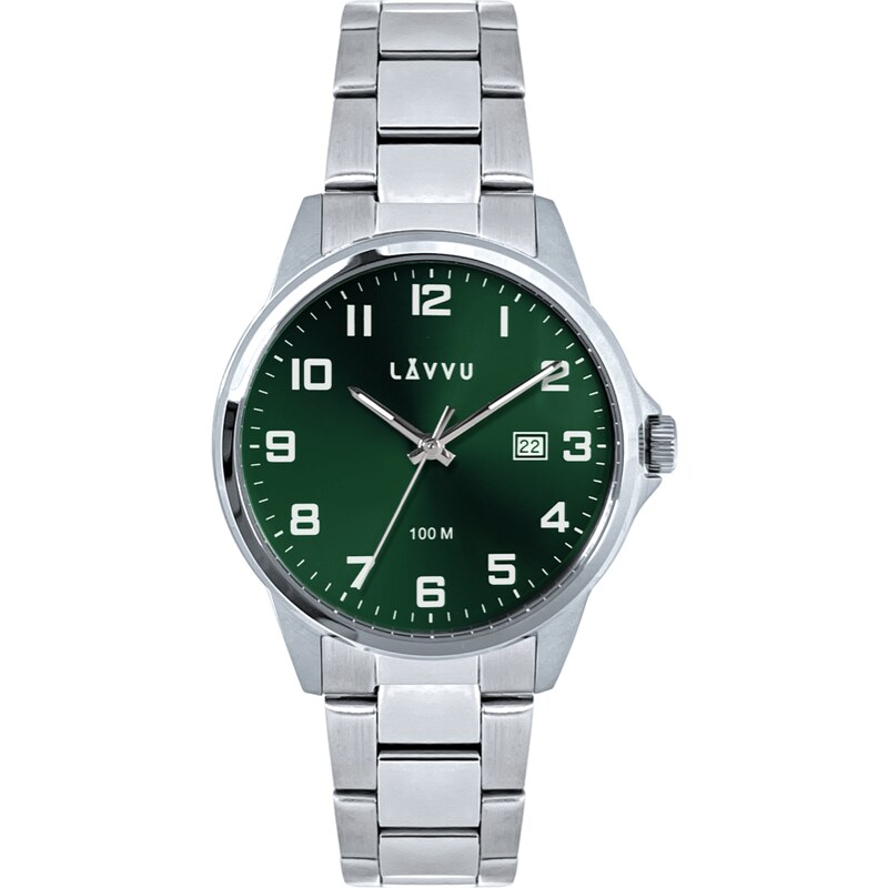 LAVVU Stylové pánské hodinky HAMRE Green 100M LWM0282