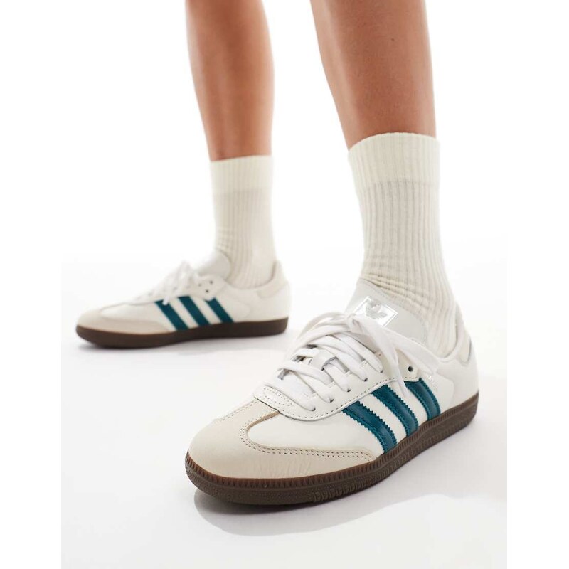 adidas Originals Samba OG in white and teal