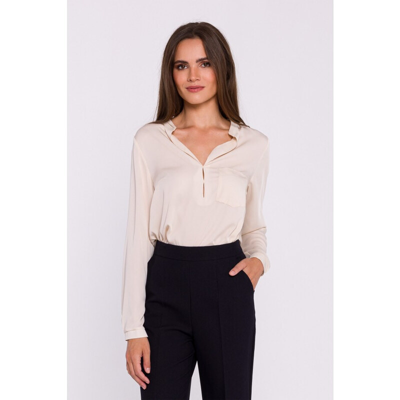 STYLOVE S375 Halenka s dlouhými rukávy - béžová