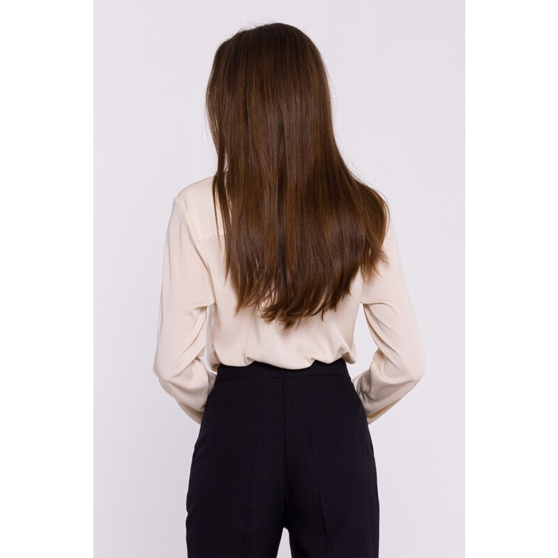 model 20503068 Halenka s dlouhými rukávy béžová - STYLOVE
