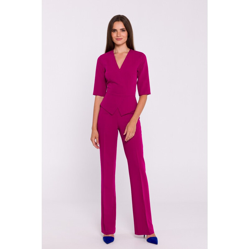 STYLOVE S377 Kombinéza Peplum - švestka 99584175