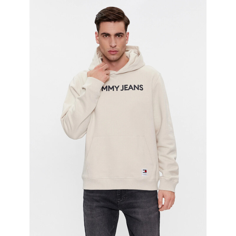 Tommy Jeans pánská béžová mikina