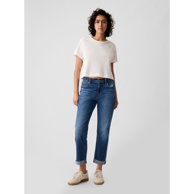GAP Džíny mid rise girlfriend Washwell - Dámské