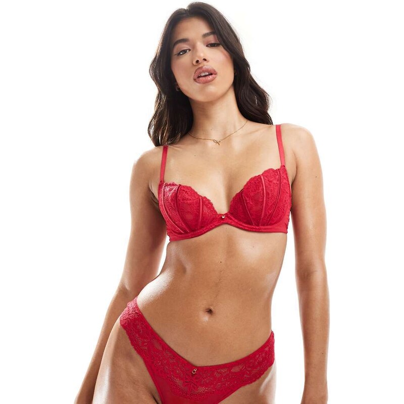 Ann Summers Sexy Lace non- padded bra in red 100109697