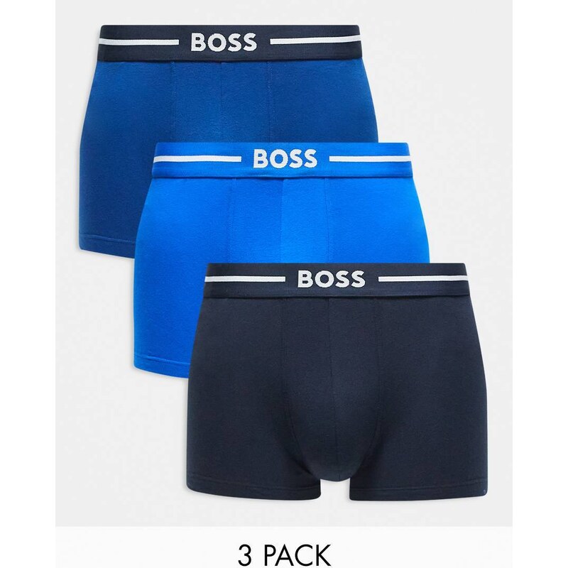 BOSS Bodywear 3 pack bold trunks in multi-Black