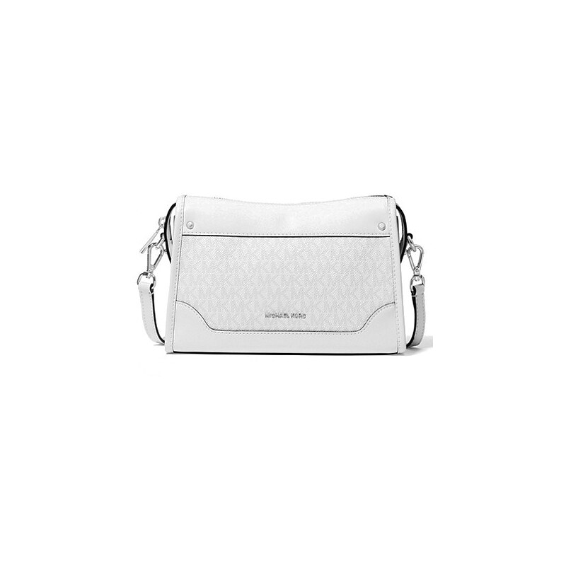 Michael Kors Harrison crossbody kabelka logo bílá šedá