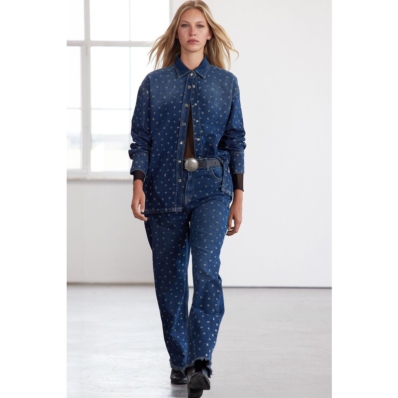 Trendyol Limited Edition Blue Stone High Waist Wide Leg Jeans