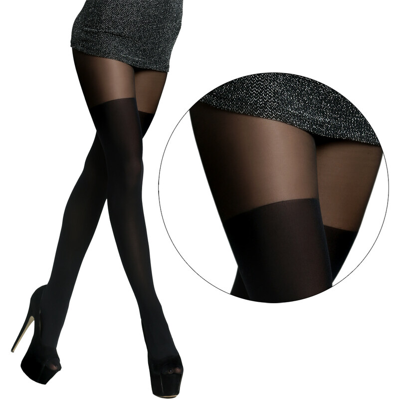 Fashionweek SEXY Punčochové kalhoty napodobující nadkolenky A772 23436728