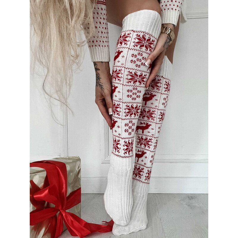Fashionweek Vánoční nadkolenky,ponožky nad koleno 68559341