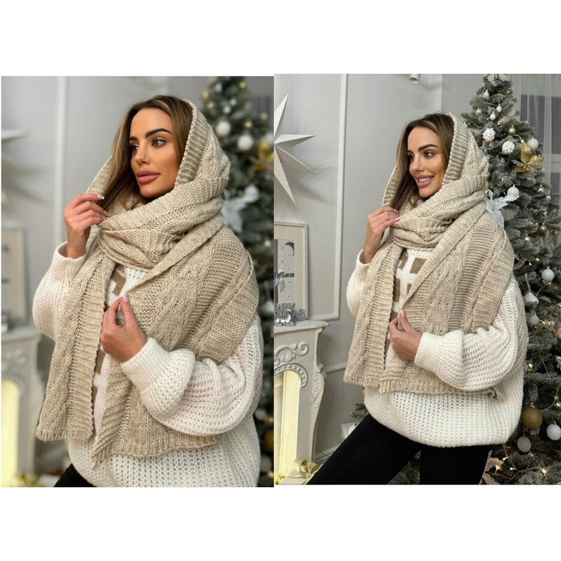Fashionweek Dámská šála s kapucí dlouhý šátek 2w1 JK-CLEO 88204608