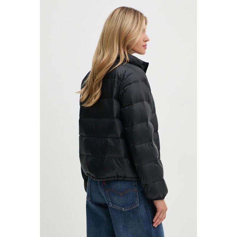 Péřová bunda Levi's dámská, černá barva, přechodná, A8320