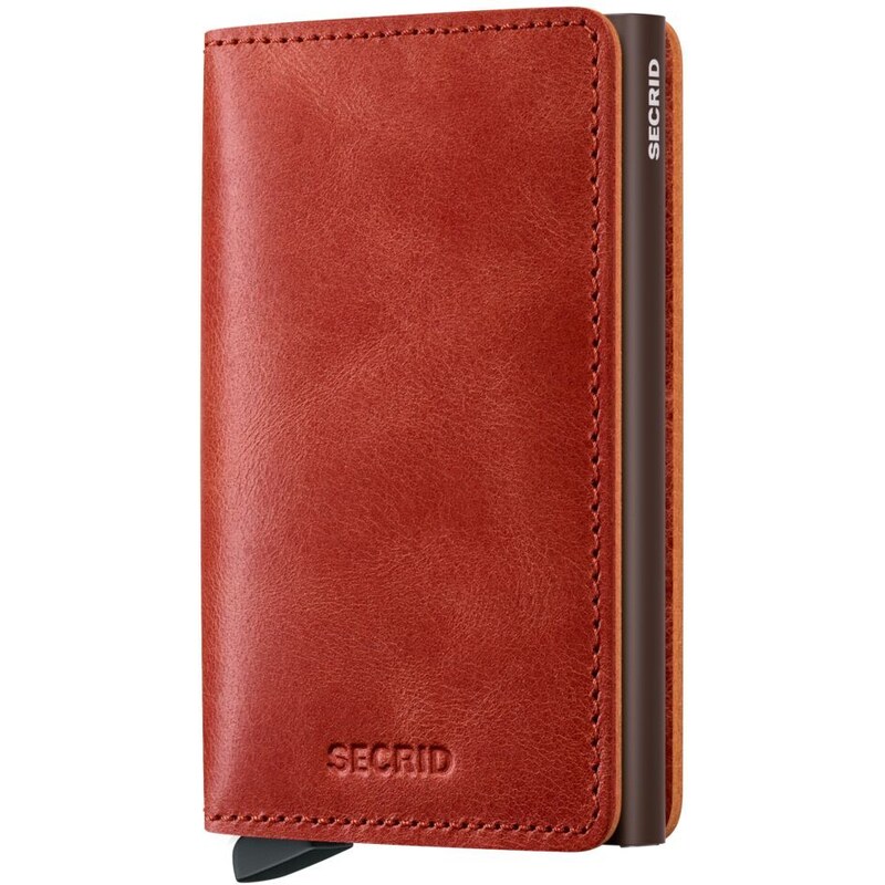 Kožené pouzdro na karty SECRID Slimwallet Vintage Orange