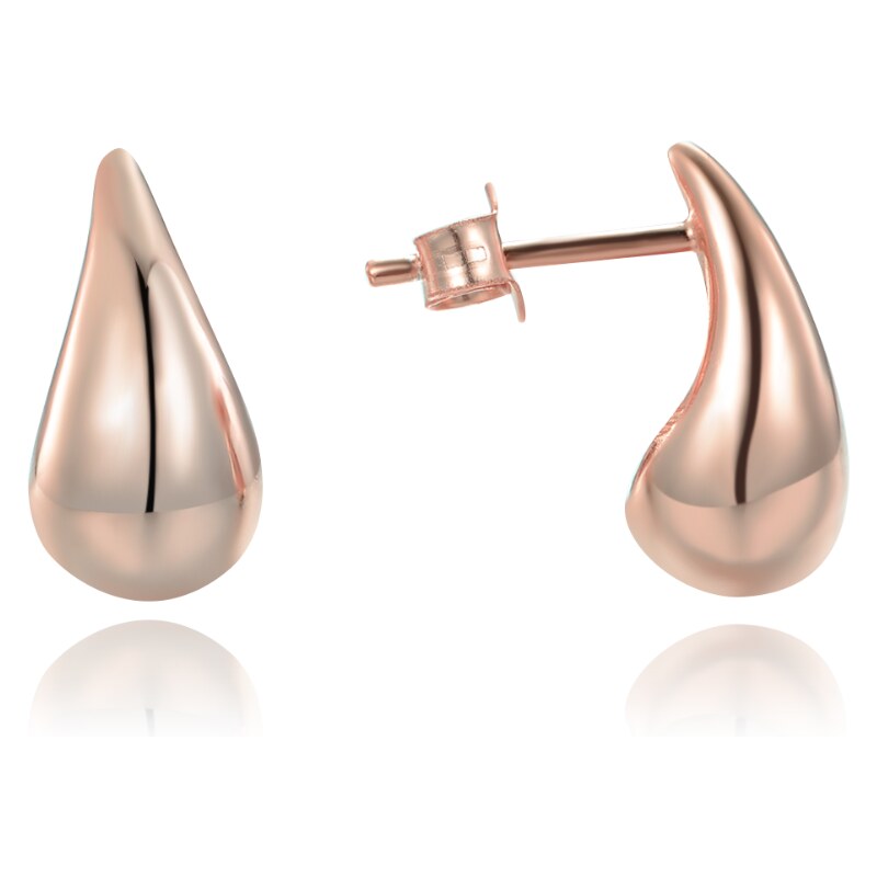 MINET Moderní rose gold stříbrné náušnice kapky JMAN0565RE00