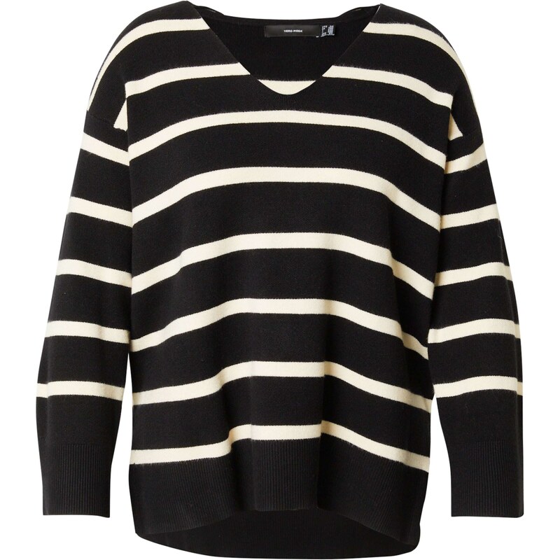 Vero Moda Curve Svetr VMCSaba černá / bílá 102568667