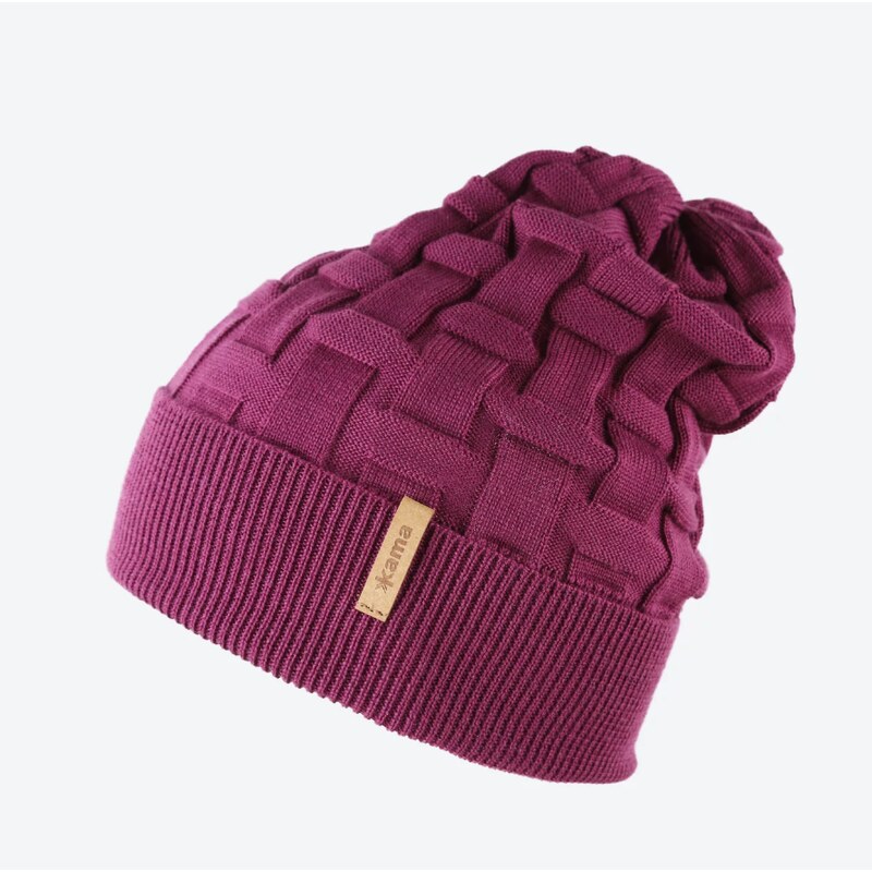 Dětská pletená Merino čepice Kama B100 144 - Magenta - Purpurová