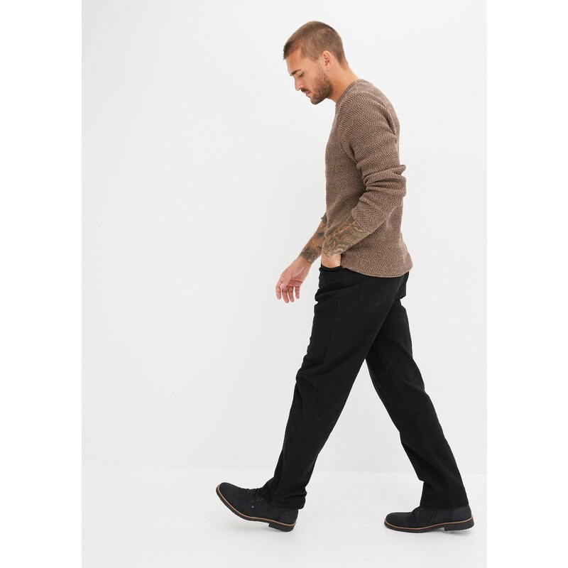 bonprix Strečové džíny Classic Fit, Straight Černá