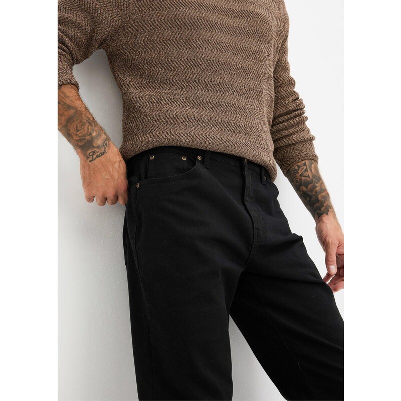 bonprix Strečové džíny Classic Fit, Straight Černá