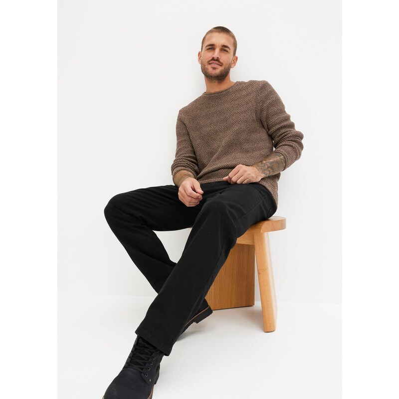 bonprix Strečové džíny Classic Fit, Straight Černá